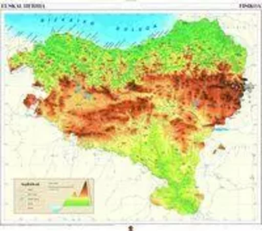 MAPA MURALA - EUSKAL HERRIA FISIKO POLITIKOA 118X100CM -  - IKASELKAR