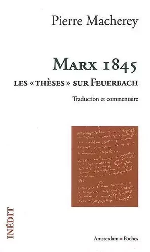 Marx 1845 - Pierre Macherey - Amsterdam