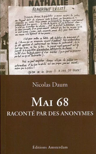 Mai 68 raconté par des anonymes - Nicolas Daum - Amsterdam