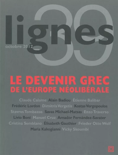 Revue Lignes N°39 -  Collectif - Nouvelles Éditions Lignes