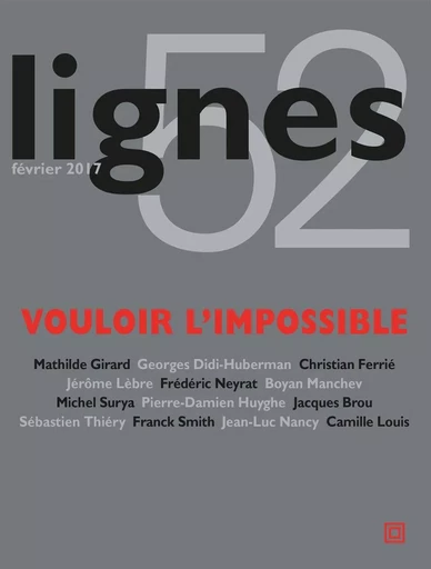 Revue Lignes N°52 -  Collectif - Nouvelles Éditions Lignes