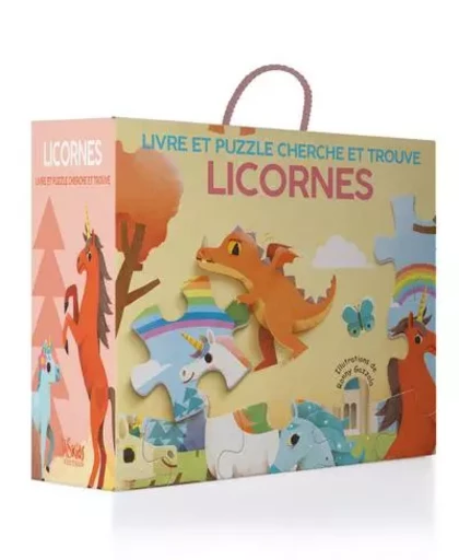 Livre et puzzle cherche et trouve - Licornes -  - Edizioni White Star