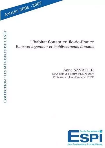 L'habitat flottant en ile de france - Anne SAVATIER - Edilivre