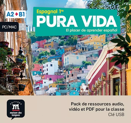 Pura Vida 1re - Clé USB (audio + vidéo) -  Collectif - MAISON LANGUES