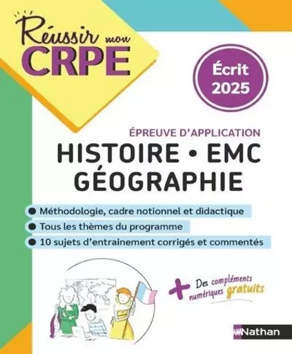 CRPE Histoire Géo EMC - épreuve écrite d'application - nouveau concours 2025 - Séverine Fix-Lemaire, Léo Lecardonnel, Xavier Leroux - Nathan