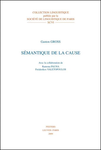 SEMANTIQUE DE LA CAUSE -  Gross - PEETERS