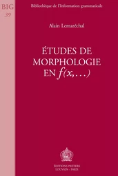 ETUDES DE MORPHOLOGIE EN F(X,)