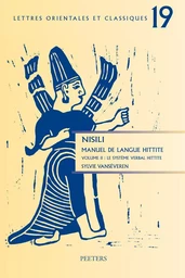 NISILI MANUEL DE LANGUE HITTITE VOL II LE SYSTEME VERBAL HITTITE