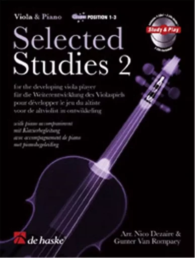 NICO DEZAIRE : SELECTED STUDIES 2 FOR THE DEVELOPPING VIOLA PLAYER - RECUEIL + CD (ALTO) -  NICO DEZAIRE - HASKE