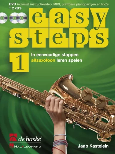 EASY STEPS 1 ALTSAXOFOON SAXOPHONE - IN EENVOUDIGE STAPPEN ALTSAXOFOON LEREN SPELEN + AUDIO -  JAAP KASTELEIN_KLAAS - HASKE