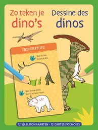 Dessine des dinos - 12 cartes pochoirs