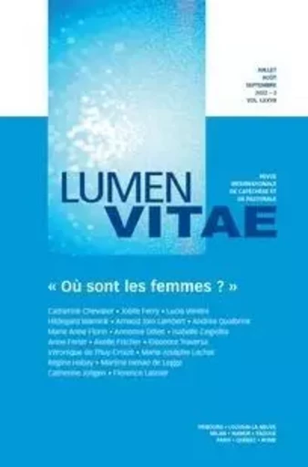 Où sont les femmes, revue Lumen Vitae 2022-1, vol 77 -  - RIRTP