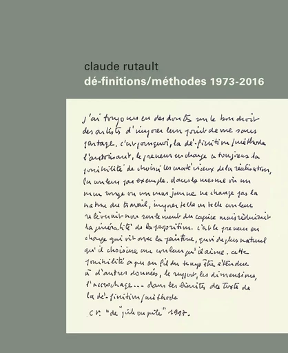 Dé-finitions/méthodes - 1973-2016 - Claude Rutault - MAMCO