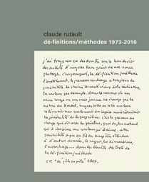 Dé-finitions/méthodes - 1973-2016