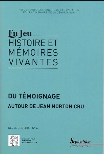 En jeu, n°6/décembre 2015 -  PU Septentrion - PU SEPTENTRION