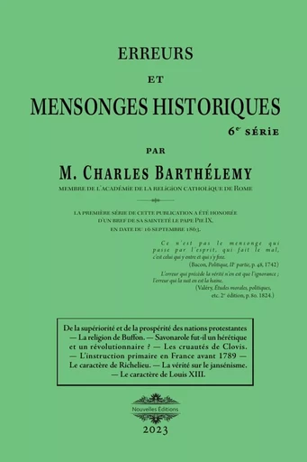 Erreurs et mensonges historiques 6 - Charles Barthélemy - LULU